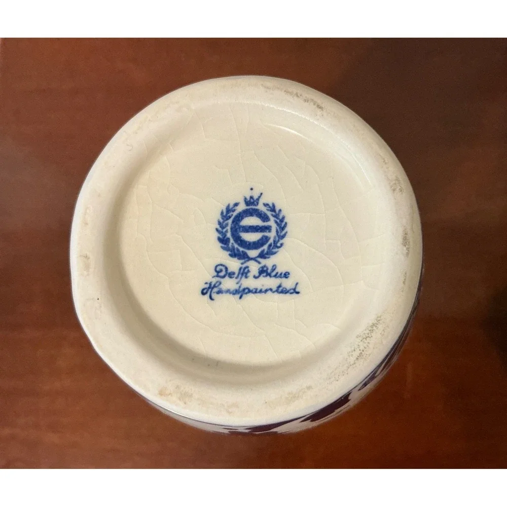 Vintage Delft Blue & White Hand Painted 8.5 X 3.5